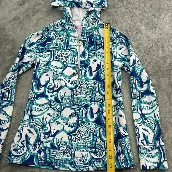 Lilly Pulitzer Hoodie Women XXS UPF 50+ Skipper Popover Keep On Trunkin 1/2 Zip - Picture 2 of 11